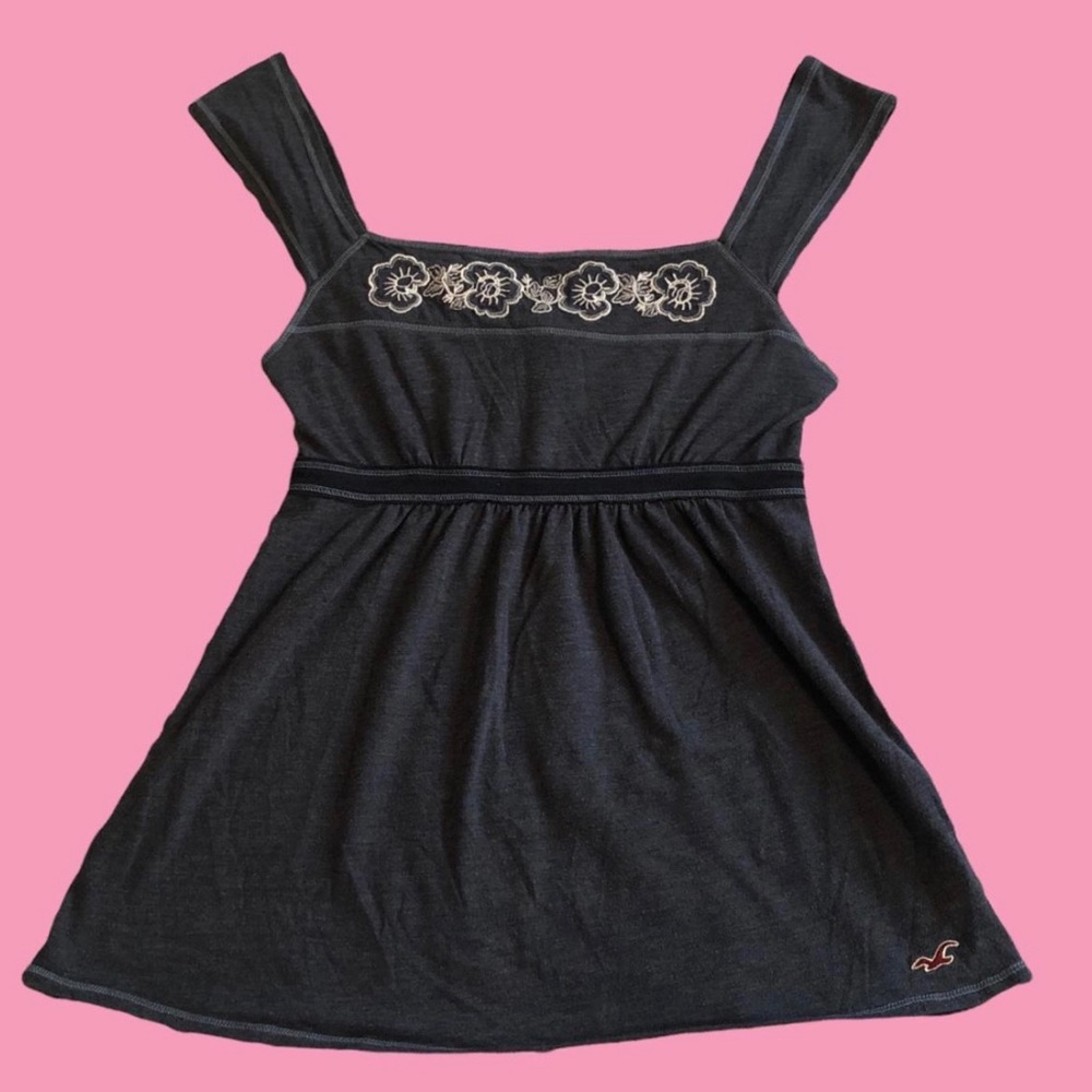 Y2k vintage navy blue babydoll tank